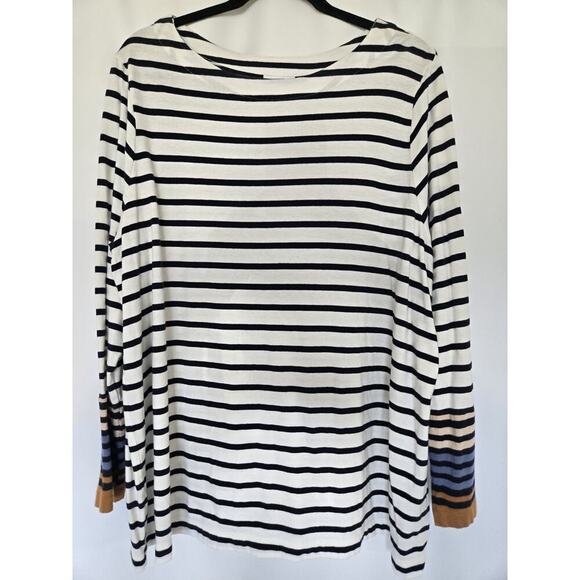 J. Jill Tops - J.Jill XL Women Nautical Black Stripe Blouse Old Money Resort Beach Vacation